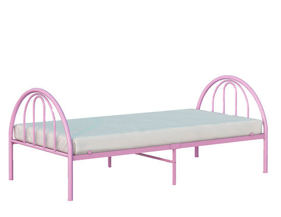 BK Furniture Seattle Metal Twin Bed, Pink