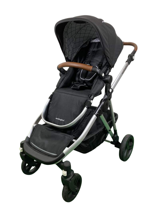 secondhand Mockingbird Single to Double 2.0 Stroller, 2023, Silver with Penny Leather, Windowpane, Black