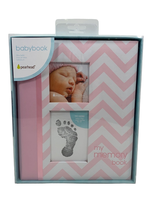 used Pearhead Chevron Baby Memory Book, Pink