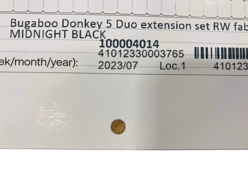 Bugaboo Donkey 5 Duo Extension Set, without Canopy, Midnight Black, Black, 2023