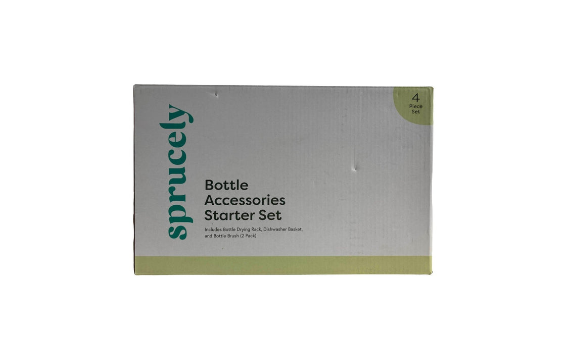 Sprucely Bottle Accessories Starter Set, White/Sage