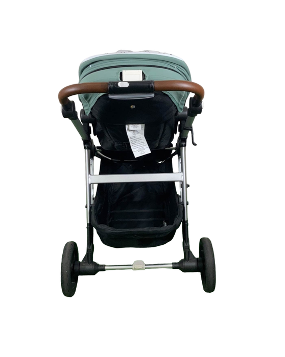 Mockingbird Single Stroller, 2023, Sage, Windowpane, Silver With Penny Leather