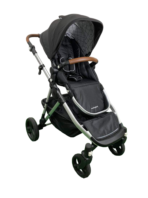 used Mockingbird Single to Double 2.0 Stroller, 2024, Silver with Penny Leather, Windowpane, Black