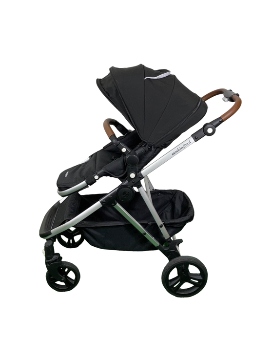 secondhand Mockingbird Single to Double 2.0 Stroller, Silver with Penny Leather, 2023, Watercolor Drops, Black