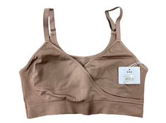 used Ingrid & Isabel Cooling Crossover Nursing Bra, Deep Taupe Large