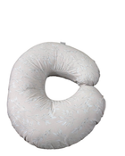 secondhand Boppy Nursing and Infant Support Pillow, White leaves, taupe background