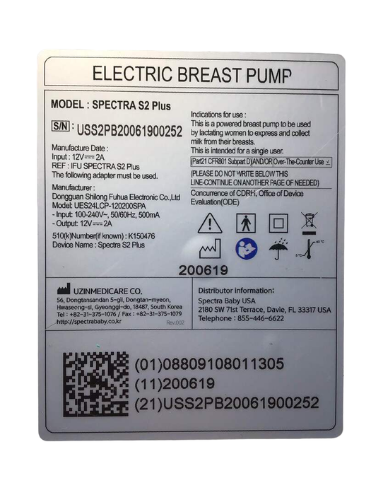 Spectra Baby S2 Plus Electric Breast Pump