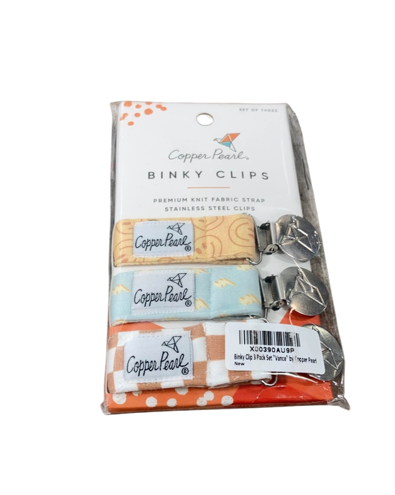 used Copper Pearl Binky Clip Set 3-pack