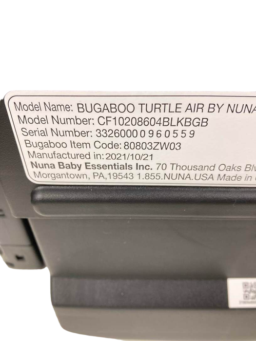 Bugaboo Turtle Air By Nuna Recline Base, Black, 2021