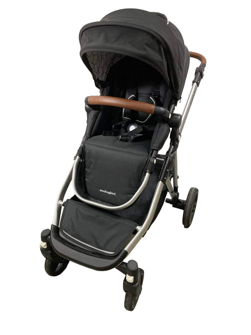 used Mockingbird Single to Double 2.0 Stroller, 2023, Silver with Penny Leather, Windowpane, Black