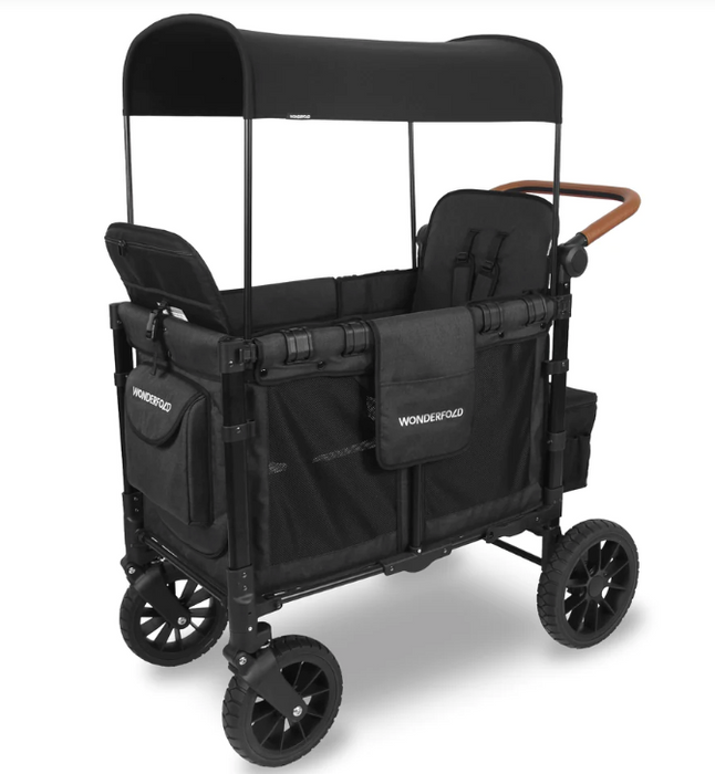 used Wonderfold W2 Luxe Multifunctional Double Stroller Wagon, 2023, Volcanic Black