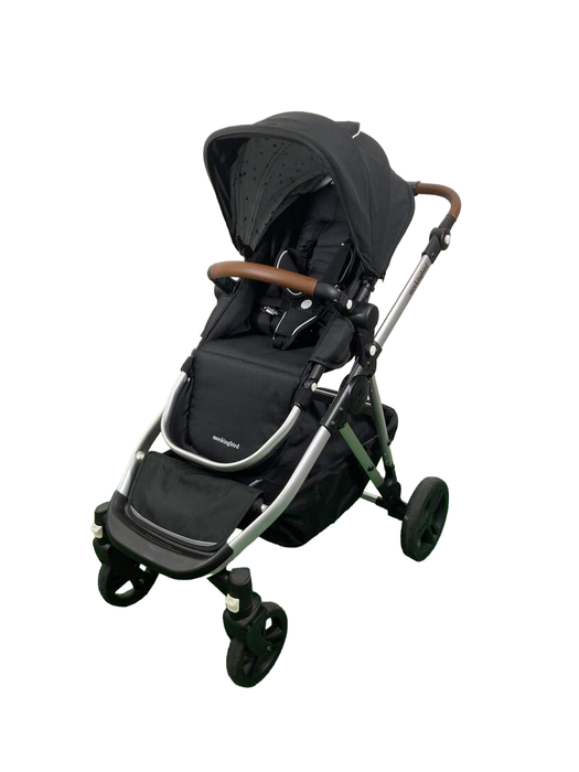 secondhand Mockingbird Single to Double 2.0 Stroller, 2024, Silver with Penny Leather, Watercolor Drops, Black