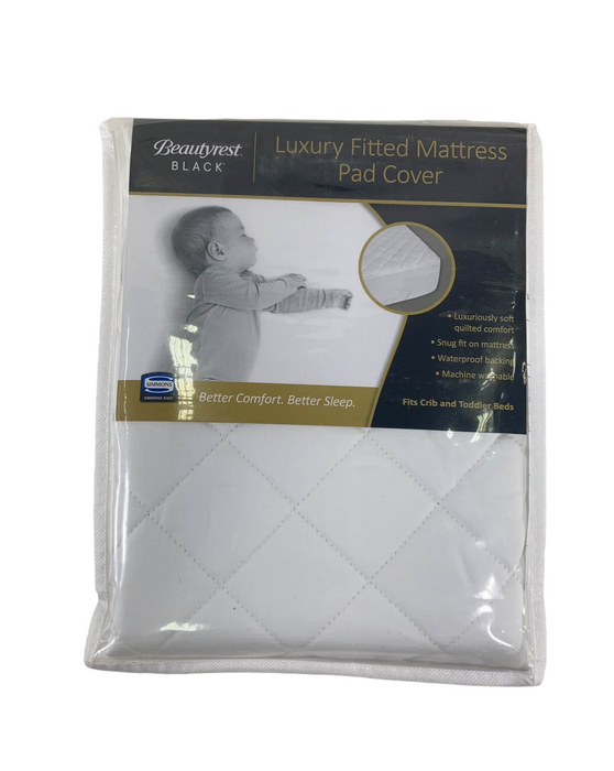 Beautyrest Black Fitted Mattress Pad Cover, Crib