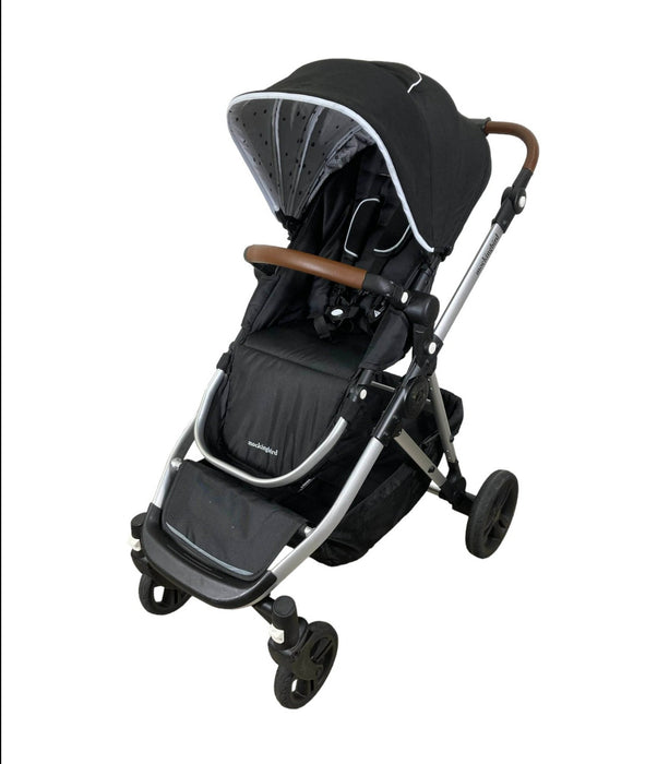 Mockingbird Single to Double Stroller, 2023, Silver with Penny Leather, Watercolor Drops, Black