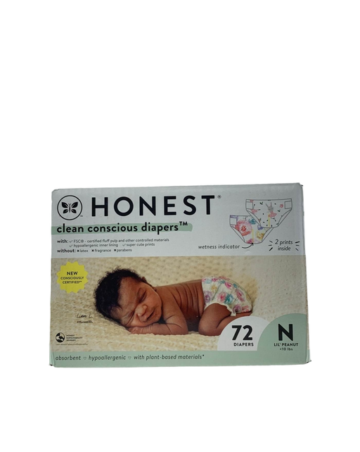 used Honest Company Club Box Diapers, NB 72, Rose Blossom + Tutu Cute