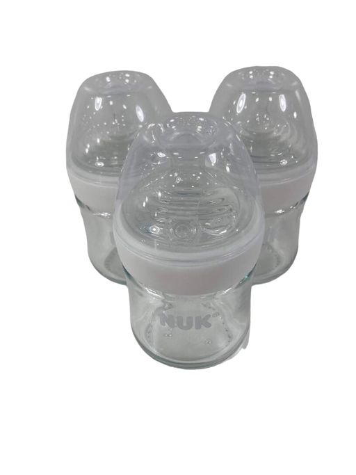 secondhand NUK Simply Natural Glass Bottles, 4oz, 3 Pack