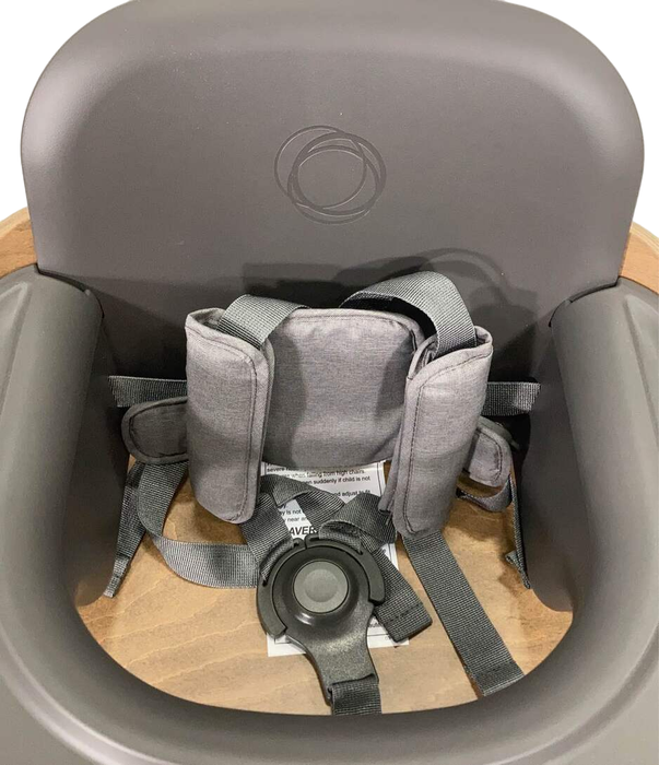 Bugaboo Giraffe High Chair, w/ Grey Baby Set, Warm Wood/Grey