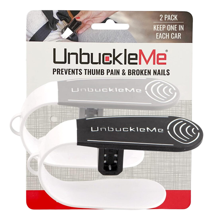 UnbuckleMe Car Seat Buckle Release Tool, Double Pack, Black and Grey