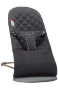 used BabyBjorn Bouncer Bliss, Black Cotton Classic Quilt, Dark Gray Frame, Woven