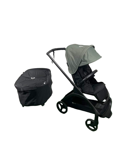 used Bugaboo Dragonfly Bassinet and Seat Stroller, 2023, Black, Midnight Black, Forest Green HIDDEN REQ 5.24