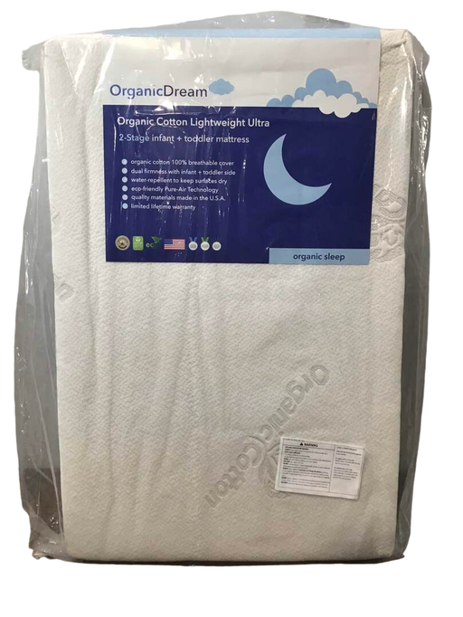 used Organic Dream Organic Cotton 2-Stage Lightweight Ultra Crib Mattress Mini