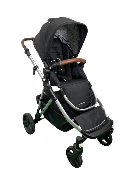 used Mockingbird Single to Double 2.0 Stroller, Silver with Penny Leather, 2024, Windowpane, Black