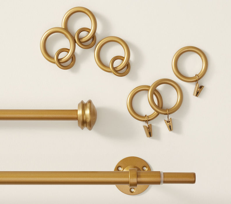 Pottery Barn Kids Curtain Clip Rings, Brushed Gold