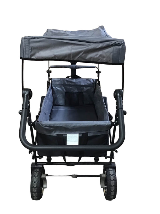 used Wonderfold S4 Push & Pull Premium Utility Folding Wagon with Canopy, Black, CP Model