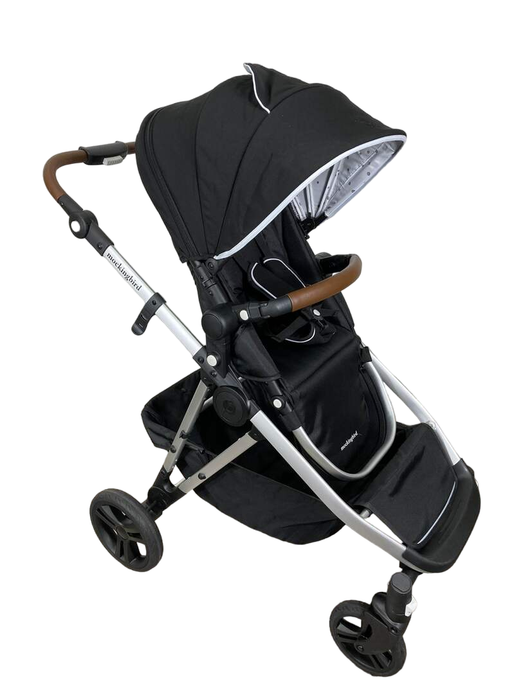 used Mockingbird Single to Double Stroller, 2022, Silver with Penny Leather, Watercolor Drops, Black