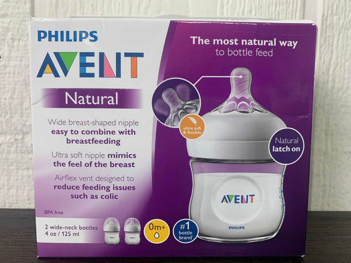 used Philips Avent Natural Bottles, 4oz, 2 Pack