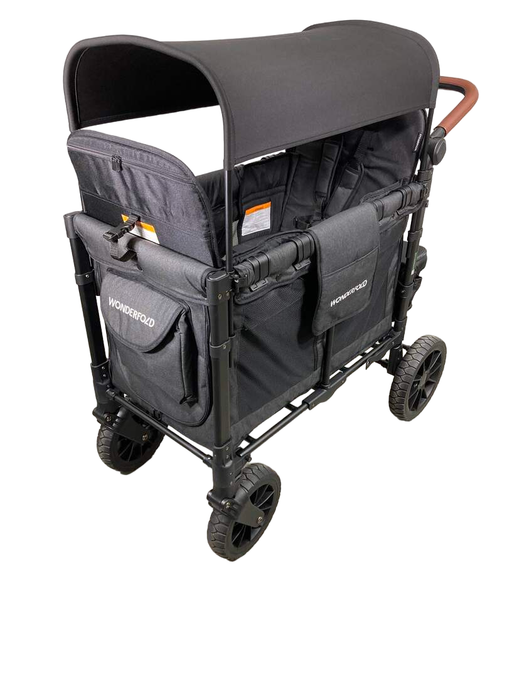 used Wonderfold W2 Luxe Multifunctional Double Stroller Wagon, Volcanic Black, 2023