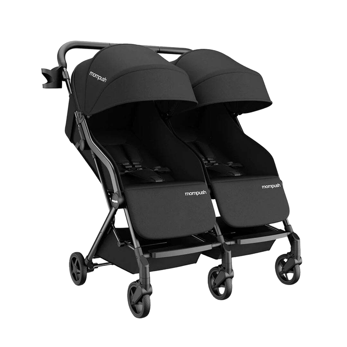 used Mompush Lithe Double Stroller, Black, 2022