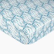 used Crane Baby Crib Fitted Sheet, Indigo Waves