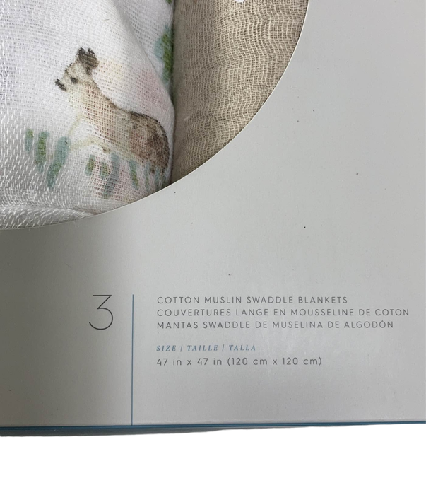 secondhand Little Unicorn Cotton Muslin Swaddles 3-Pack, Oh Deer