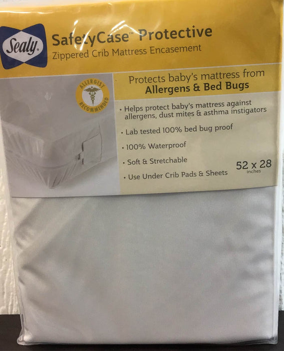 used Sealy SafetyCase Protective Zippered Crib Mattress Encasement