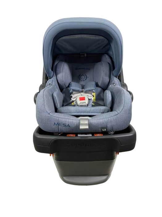 secondhand UPPAbaby MESA V2 Infant Car Seat, 2023, Gregory (Blue Melange Merino Wool)