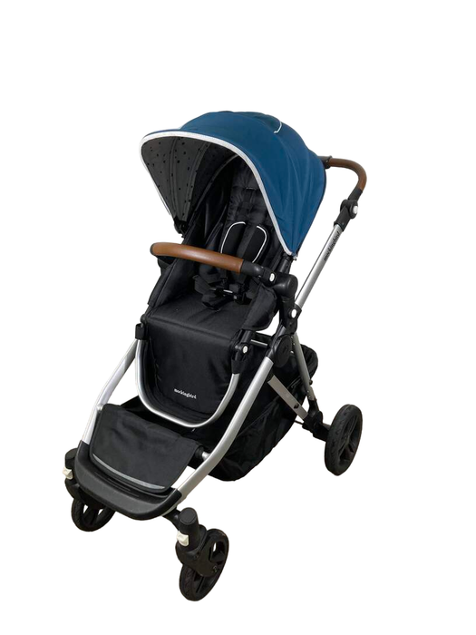 secondhand Mockingbird Single to Double Stroller, 2023, Silver with Penny Leather, Windowpane, Sea