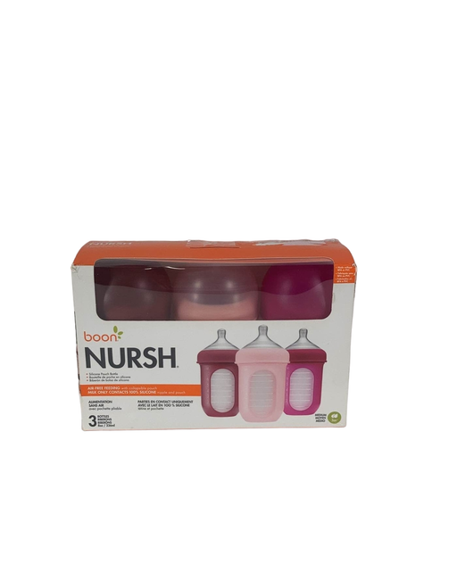 used Boon Nursh Bottles, 3 Pack, 8oz, Pink Multi, Medium