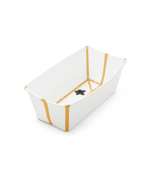 used Stokke Flexi Bath Foldable Baby Bathtub, White Yellow, Regular