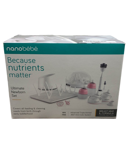 used Nanobébé Complete Feeding Set, Pink