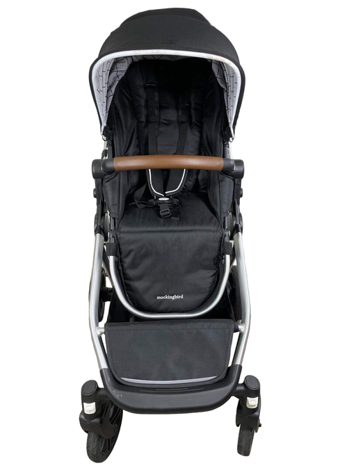 secondhand Mockingbird Single to Double Stroller, 2023, Silver with Penny Leather, Windowpane, Black