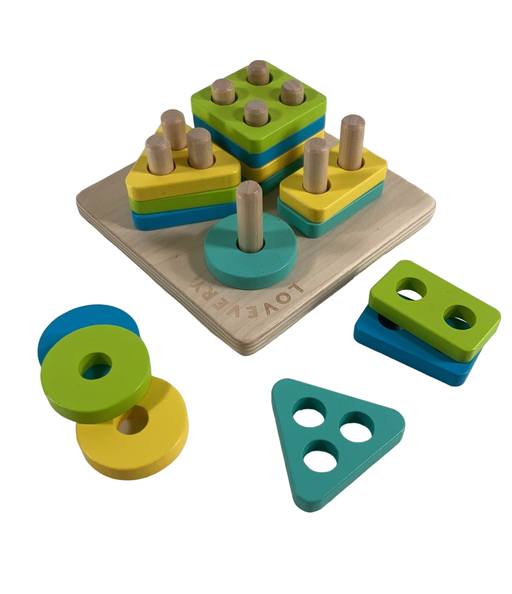 used Lovevery Sort and Stack Peg Puzzle