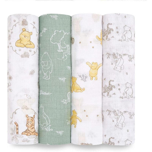 used Aden + Anais Essentials Cotton Muslin Swaddle, 4pk, Winnie & Friends