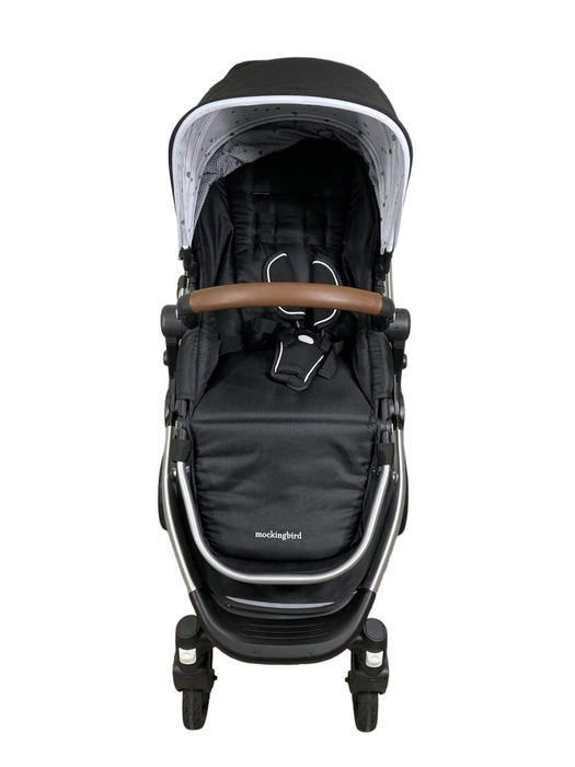 secondhand Mockingbird Single Stroller, 2023, Black, Silver With Penny Leather, Watercolor Drops