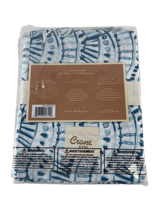 secondhand Crane Baby Crib Fitted Sheet, Indigo Waves