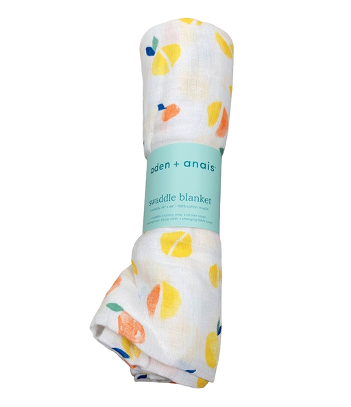 used Aden + Anais Swaddle Blanket, Citrus HIDDEN PHOTO REQ 12.15