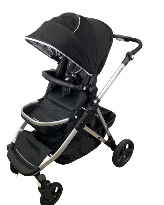 secondhand Mockingbird Single to Double Stroller, 2023, Silver with Black Leather, Windowpane, Black