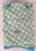 used Carseat Canopy Car Seat Slip Cover, Blue Green Cover Minky