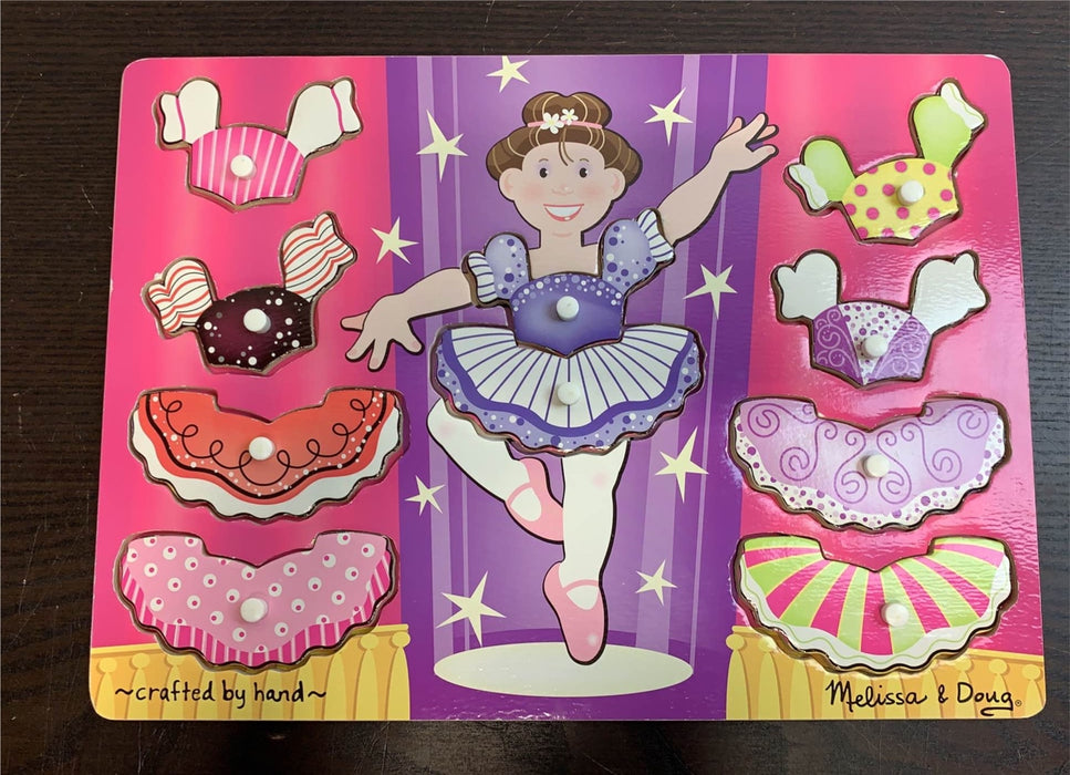 used Melissa & Doug Ballerina Dress-Up Wooden Peg Puzzle