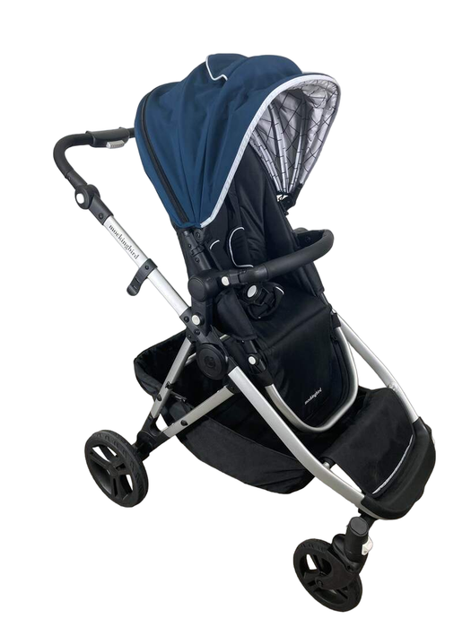 used Mockingbird Single to Double Stroller, 2023, Silver with Black Leather, Sea, Windowpane